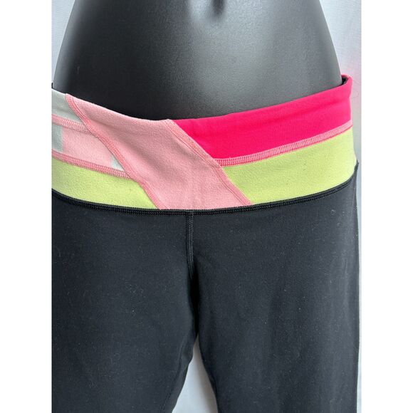 Lululemon Y2K Colorblock Capri Yoga Pants Pink Multicolor Size 6 Barbie Active - Picture 2 of 9